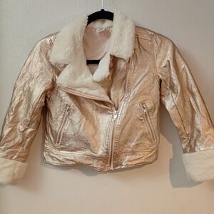 Arizona Jean Company Gold Metallic Motorcycle style jacket.